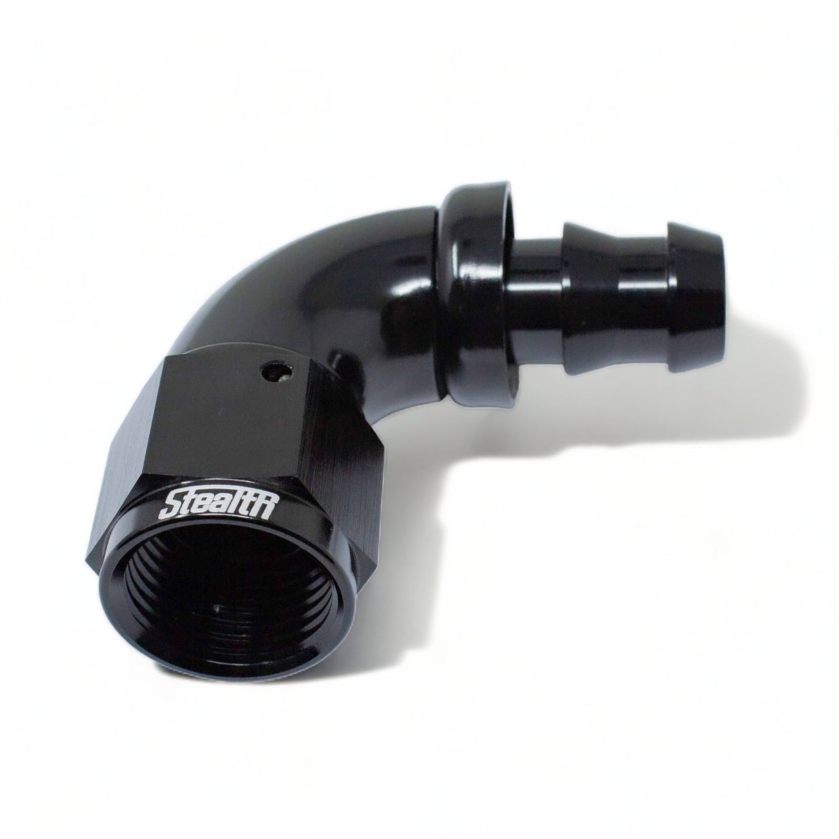 STEALTH PX-SERIES FF - 90 Grad Push-On Dash/AN Fitting drehbar für Nitril/NBR (alle Größen / Aluminium)