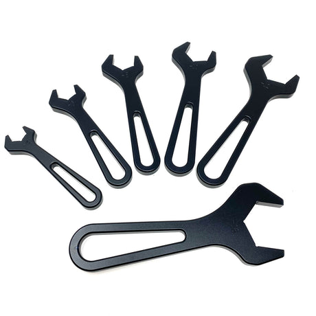 Set of aluminum open-ended wrenches for assembling dash connections